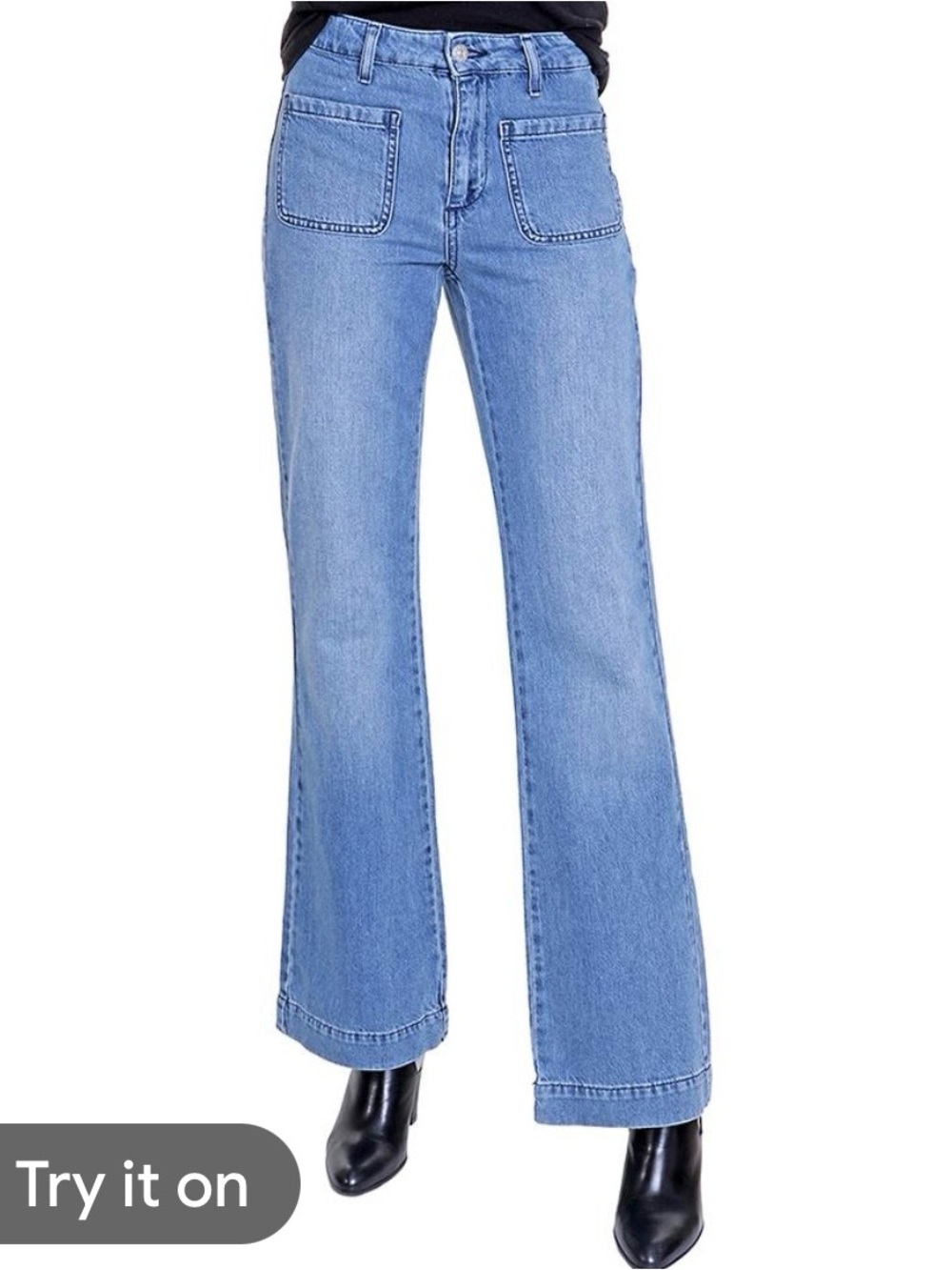 Wide leg women Blue Carpenter Jeans RISEN jeans 27-28 los Angeles waverly